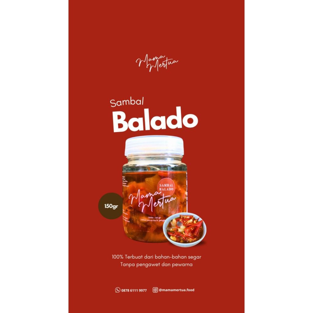 SAMBAL BALADO JAR 200gr - MAMA MERTUA FOOD